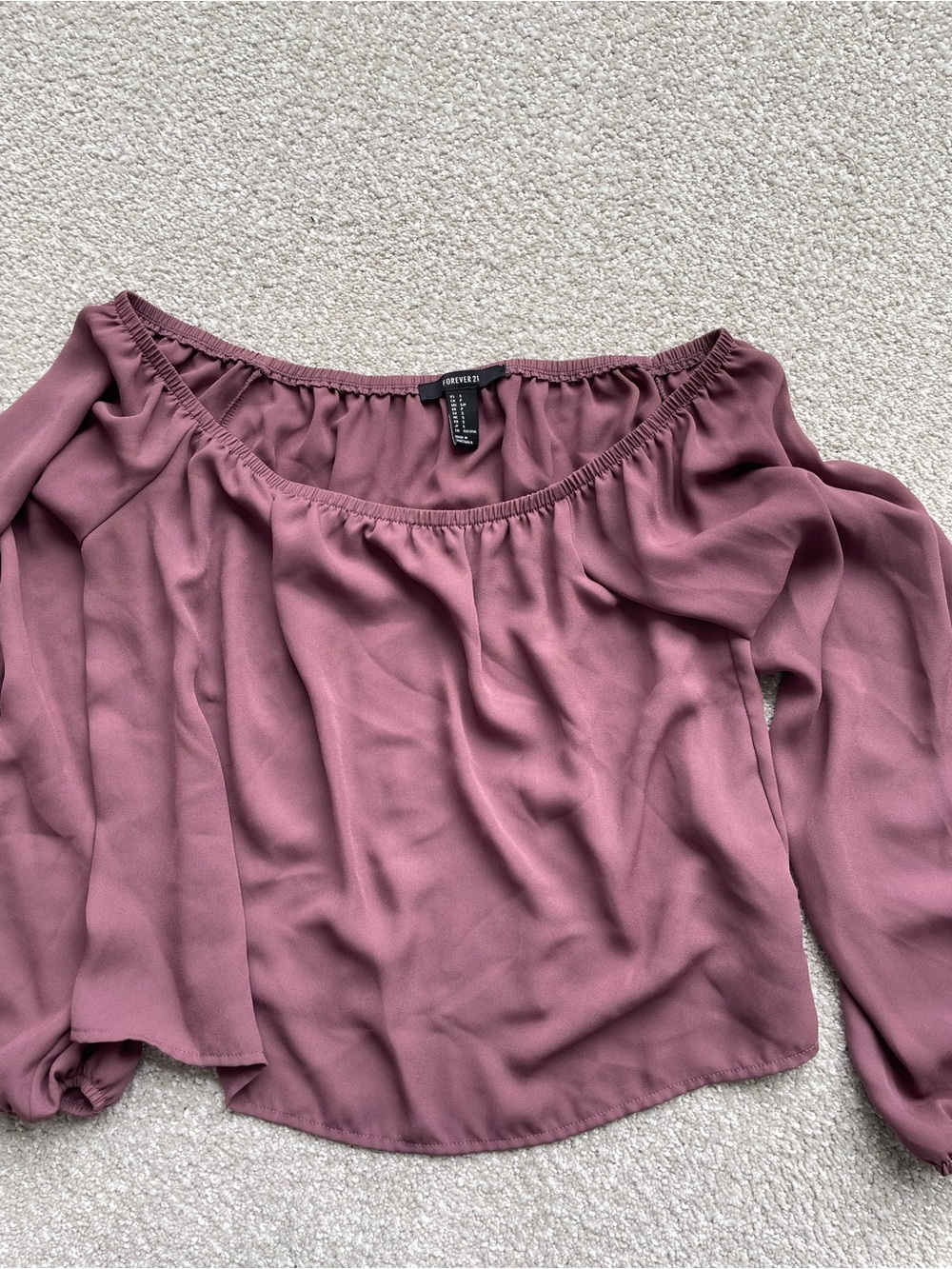 Forever 21 Dusty Rose Off-Shoulder Blouse